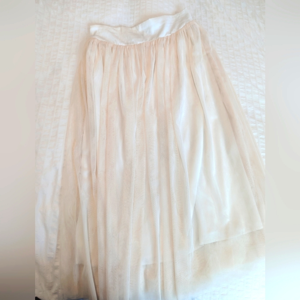 Lola tulle midi skirt in cream, large